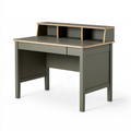 Bureau 120 x 60 cm en panneaux de bois vert foncé avec rangement style moderne