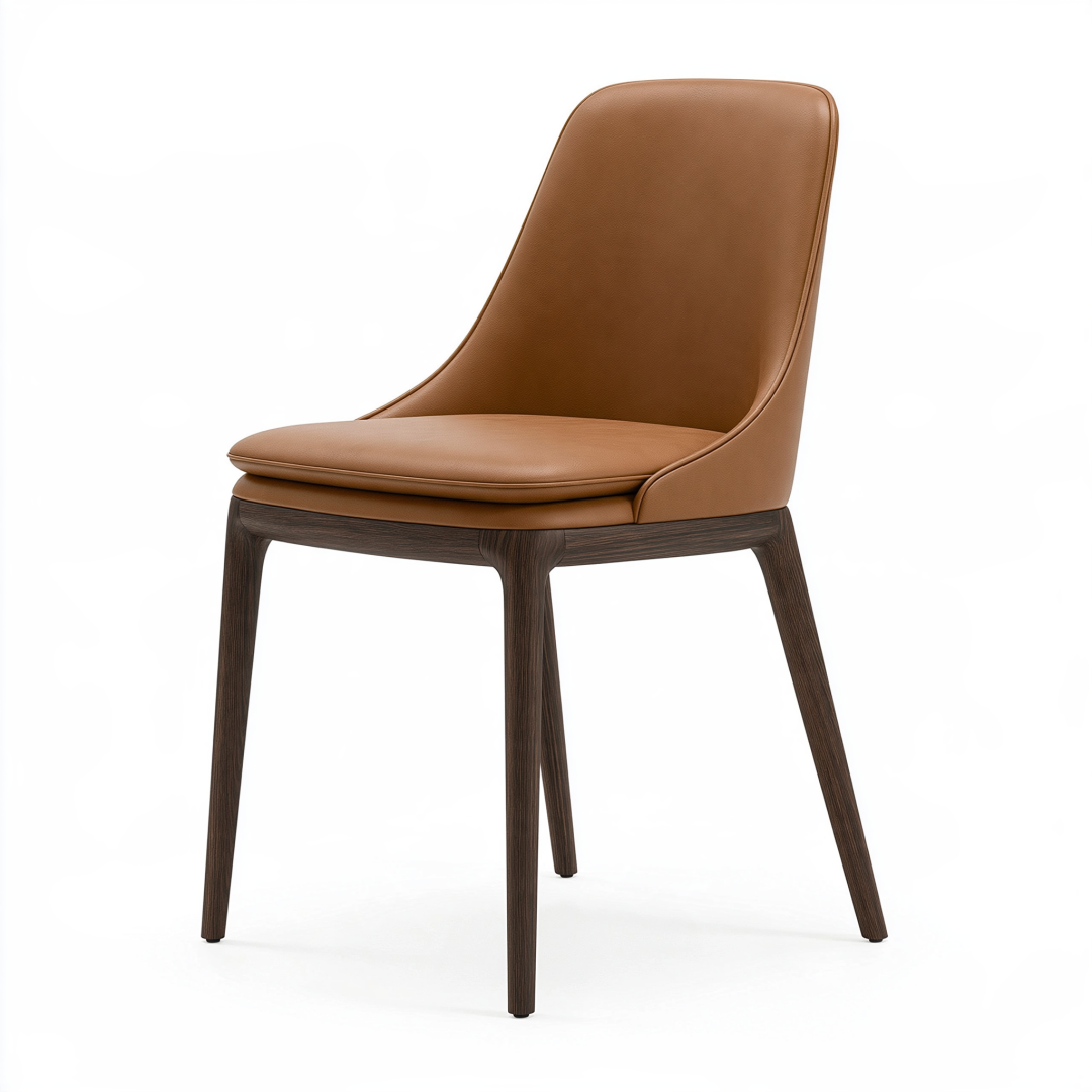Chaise de salle à manger 58 x 62 x 89 cm en revêtement synthétique cognac style contemporain