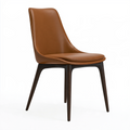 Chaise de salle à manger 48 x 56 x 86 cm revêtement synthétique marron style contemporain