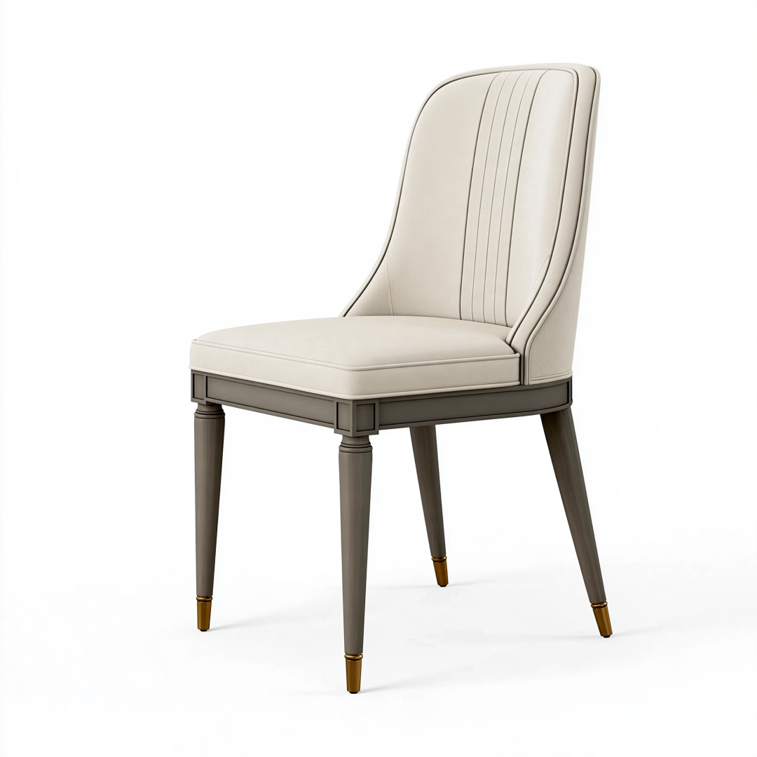 Chaise de salle à manger 50 x 62 x 96 cm en tissu beige style contemporain